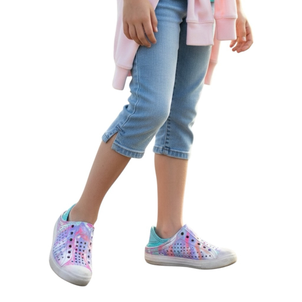 Skechers Light-Up Tie-Dye Slip-On Sneakers Girls Size 13